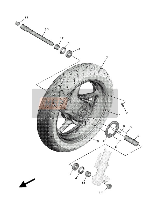 Yamaha TMAX DX ABS 2018 Front Wheel for a 2018 Yamaha TMAX DX ABS